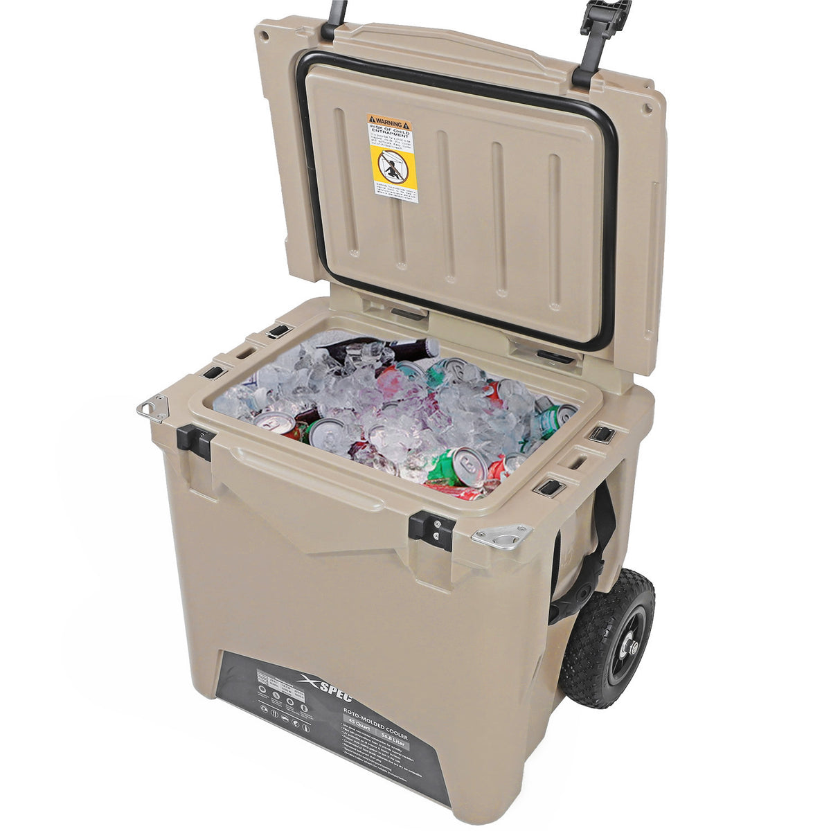 Xspec 45 Quart Towable Roto Molded Ice Chest Outdoor Cooler