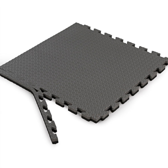 Xspec 1" Thick Reversible EVA Foam Mat, 12 pcs 48 Sq Ft, Black & Grey