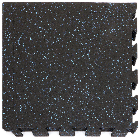 Xspec 8mm 5/16" Thick 16 Sq Ft Rubber Gym Mat Flooring Tile 4 pcs, Blue Black
