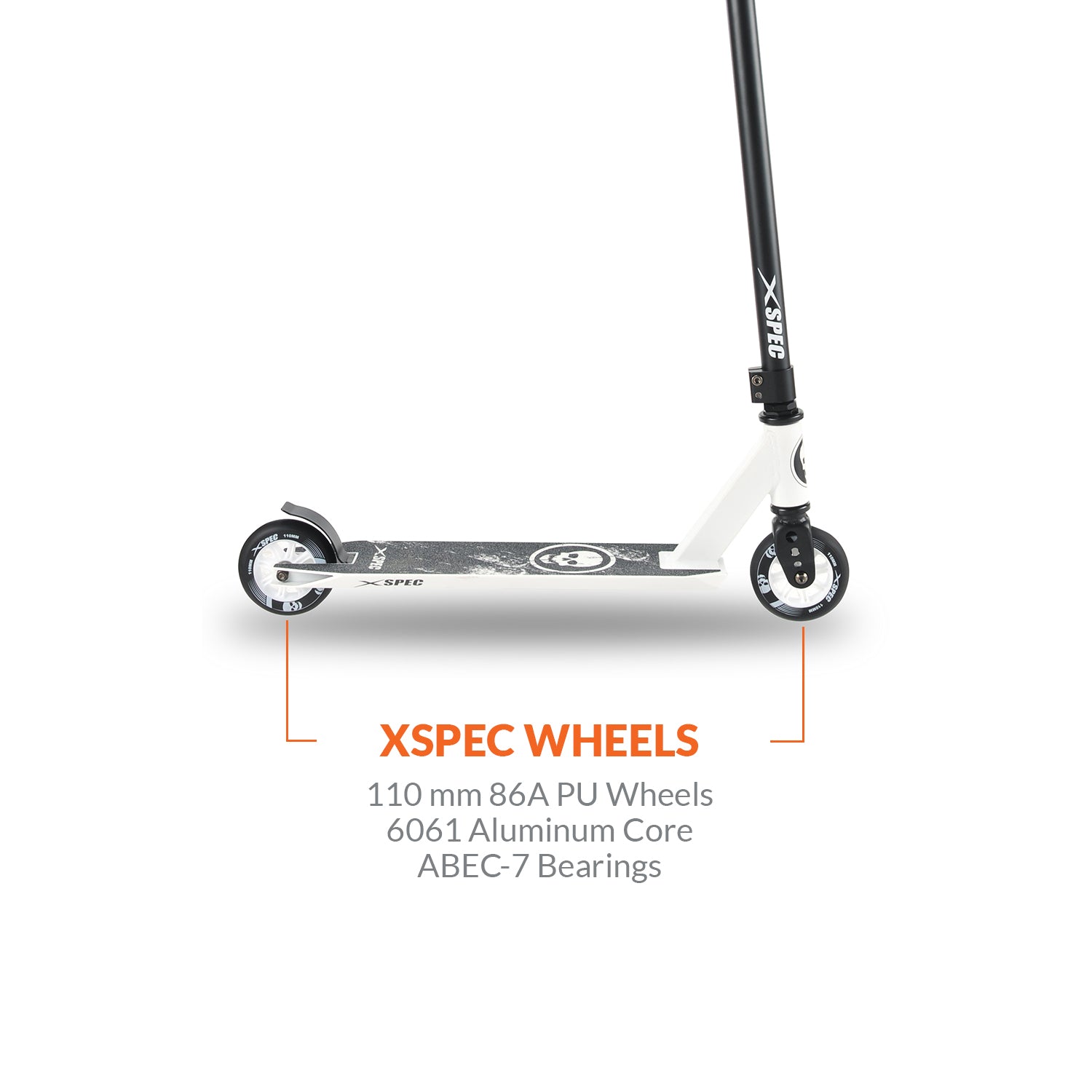 Xspec White Aluminum Outdoor Pro Stunt Kick Scooter, Skull – Xspec Gear