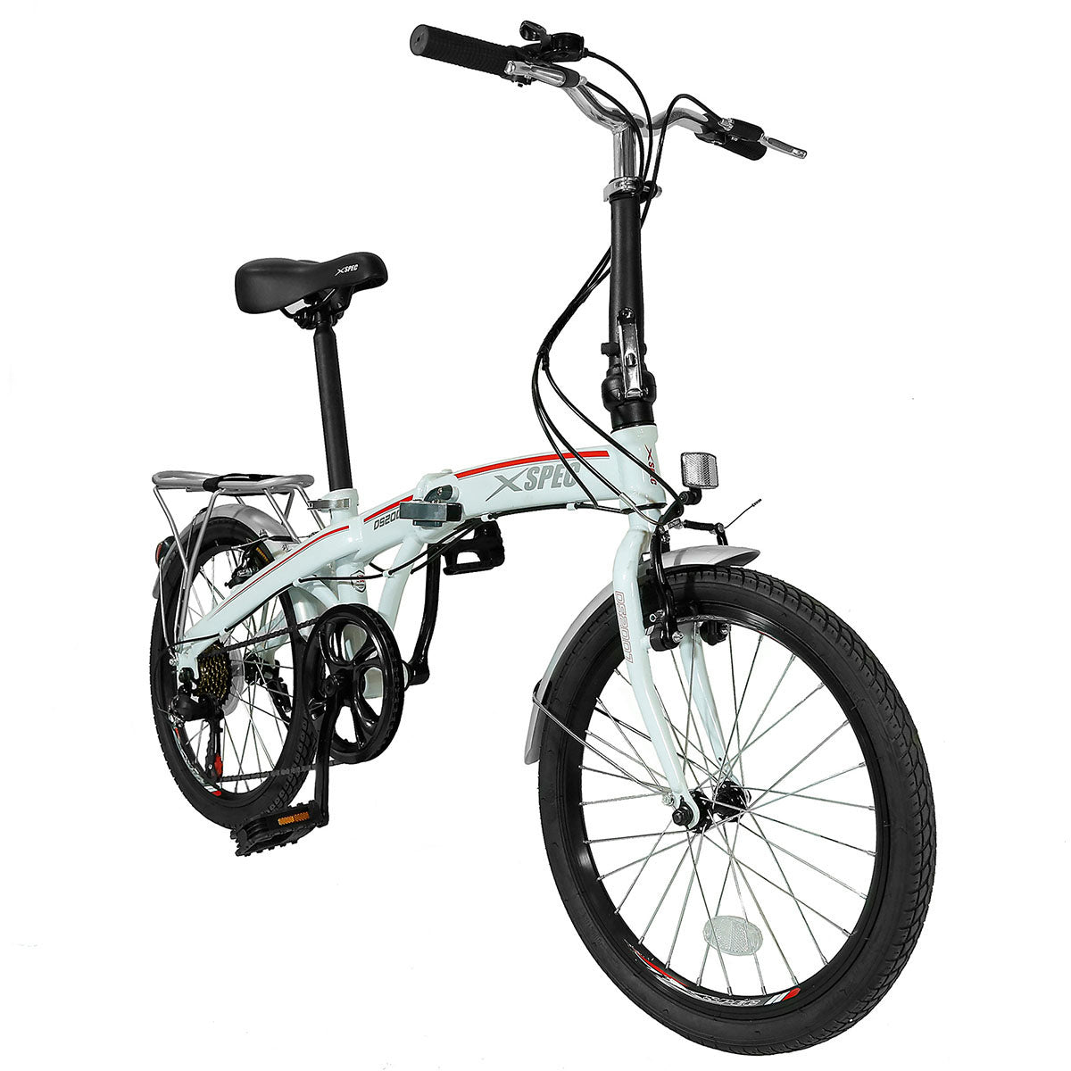 Masciaghi 20" 6-Speed Folding Bike – Black Steel Frame, V-Brakes, Unisex Adult Folding Carbike (056SP1X20106)