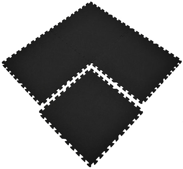 Xspec 3/8" Thick 100 Sq Ft T Pattern EVA Foam Floor Exercise Gym Mats 25 pcs, Black